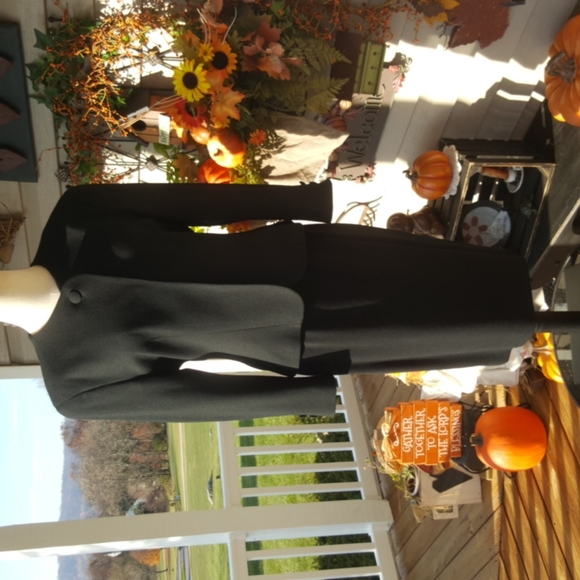 JOS. A. BANK CLOTHIERS ♡ Vintage Black 2pc Pure Wool Fully Lined Skirt Suit 4 - Picture 1 of 17